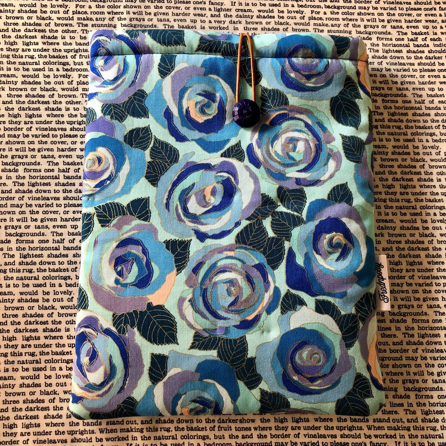 Abstract Blue Roses padded book/tablet sleeve