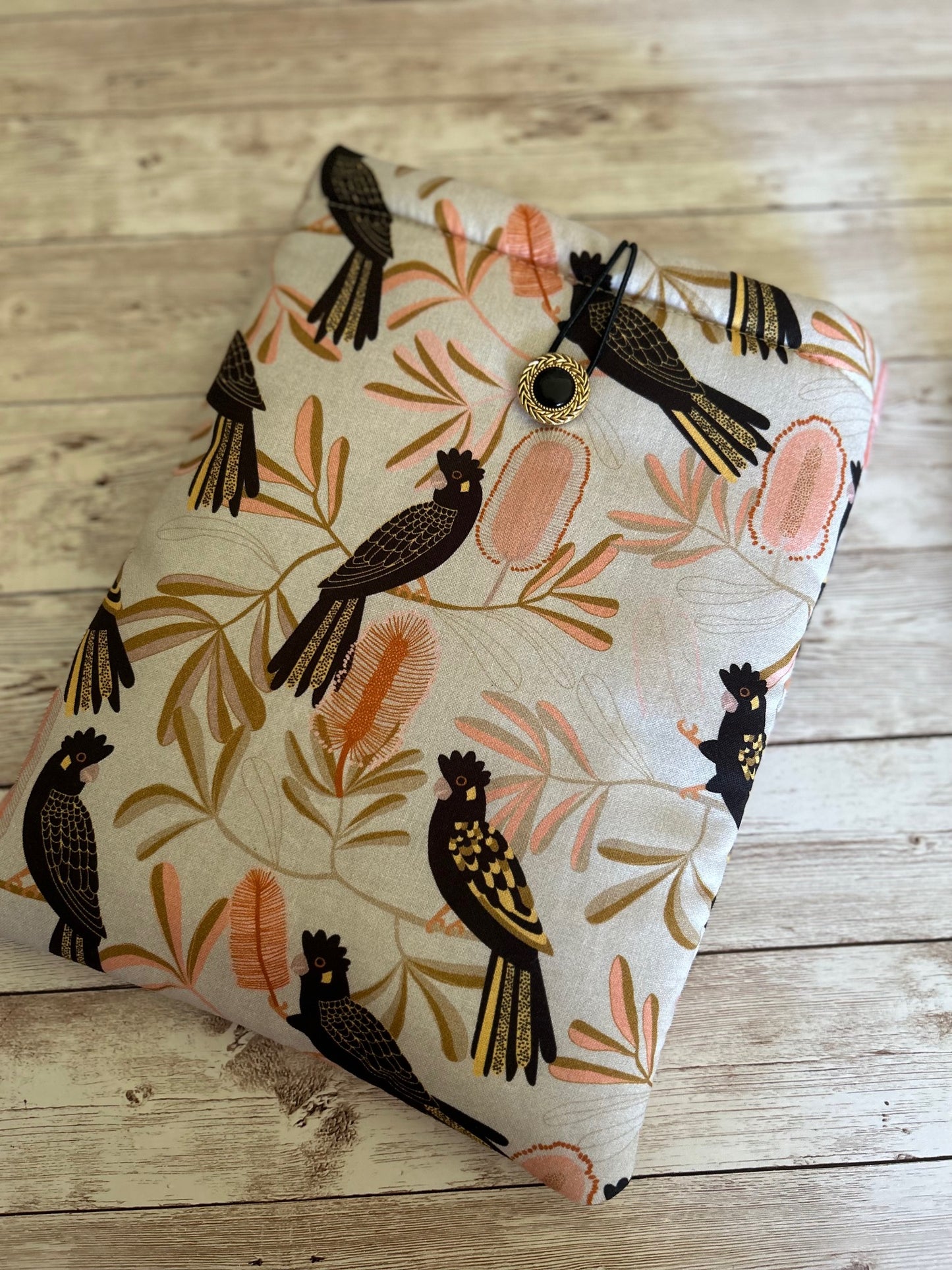 Black Cockatoos padded book/tablet sleeve