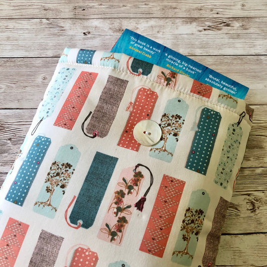 Floral Bookmarks padded book/tablet sleeve