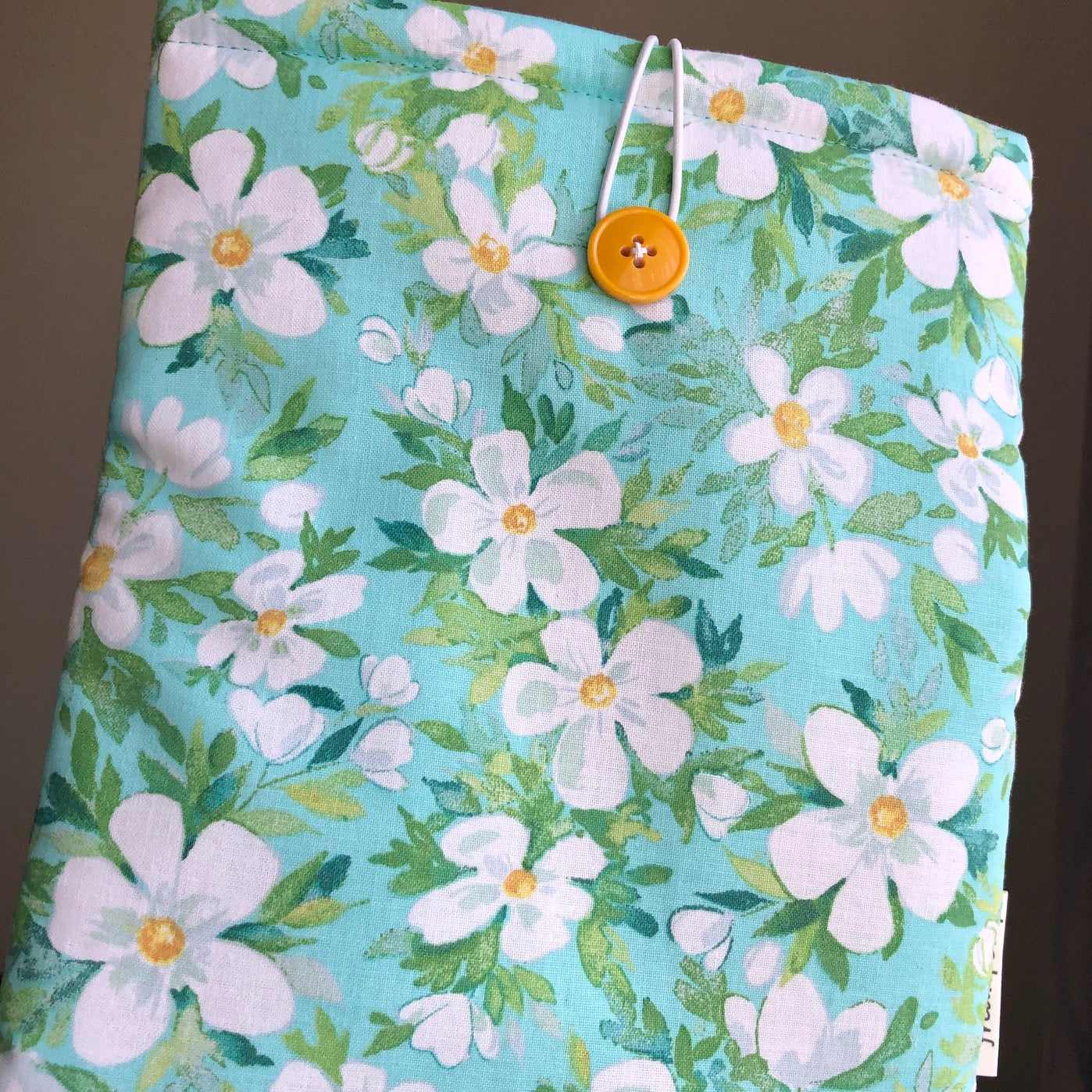 White Frangipani Tropical Floral padded book/tablet sleeve