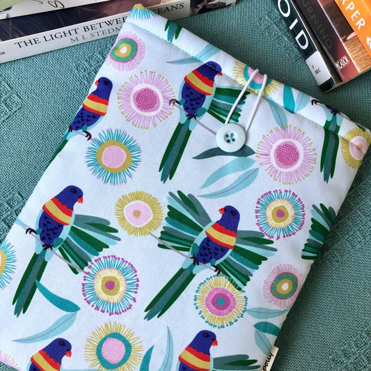 Parrot Tropical Floral padded book/tablet sleeve