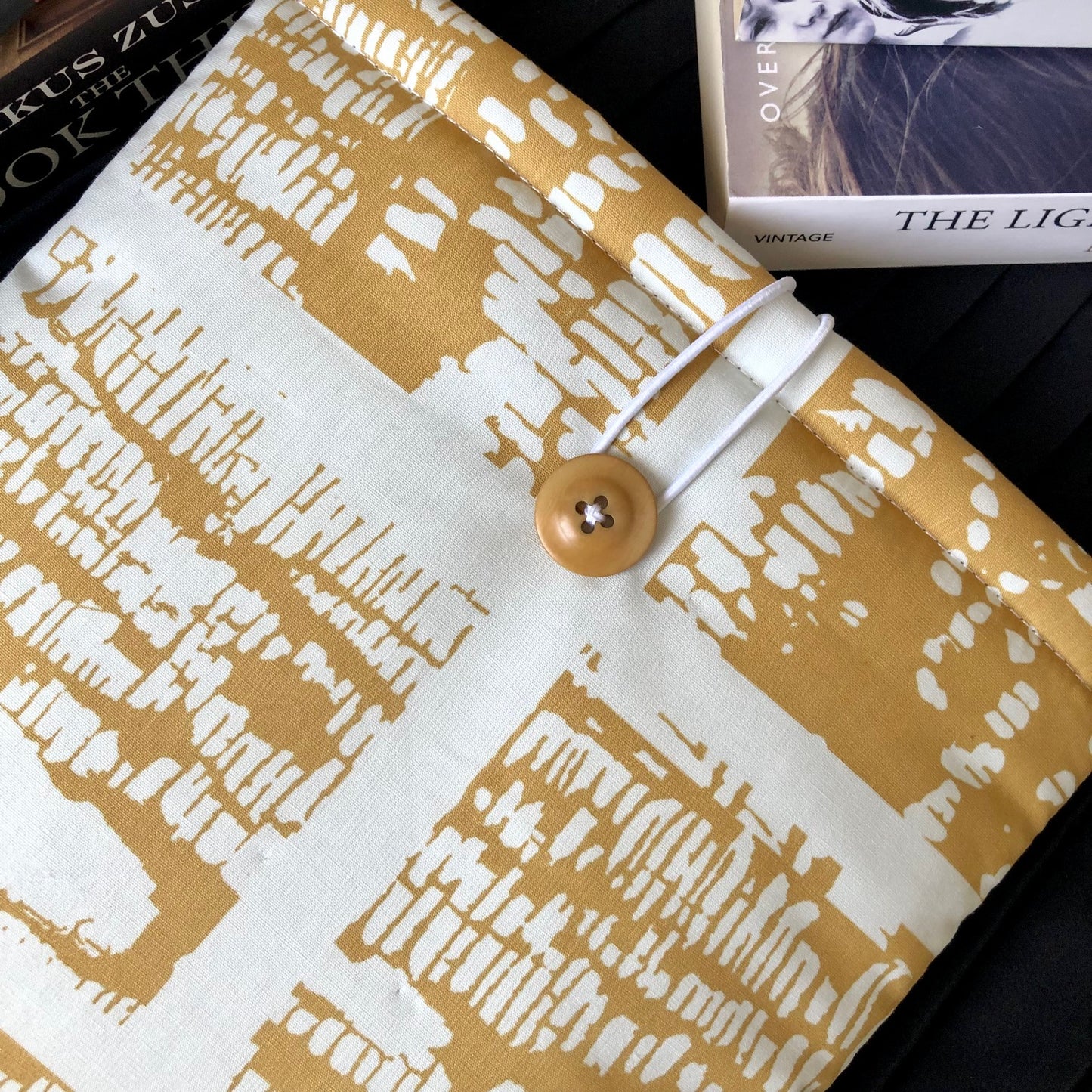 Mustard Yellow Grunge padded book/tablet sleeve