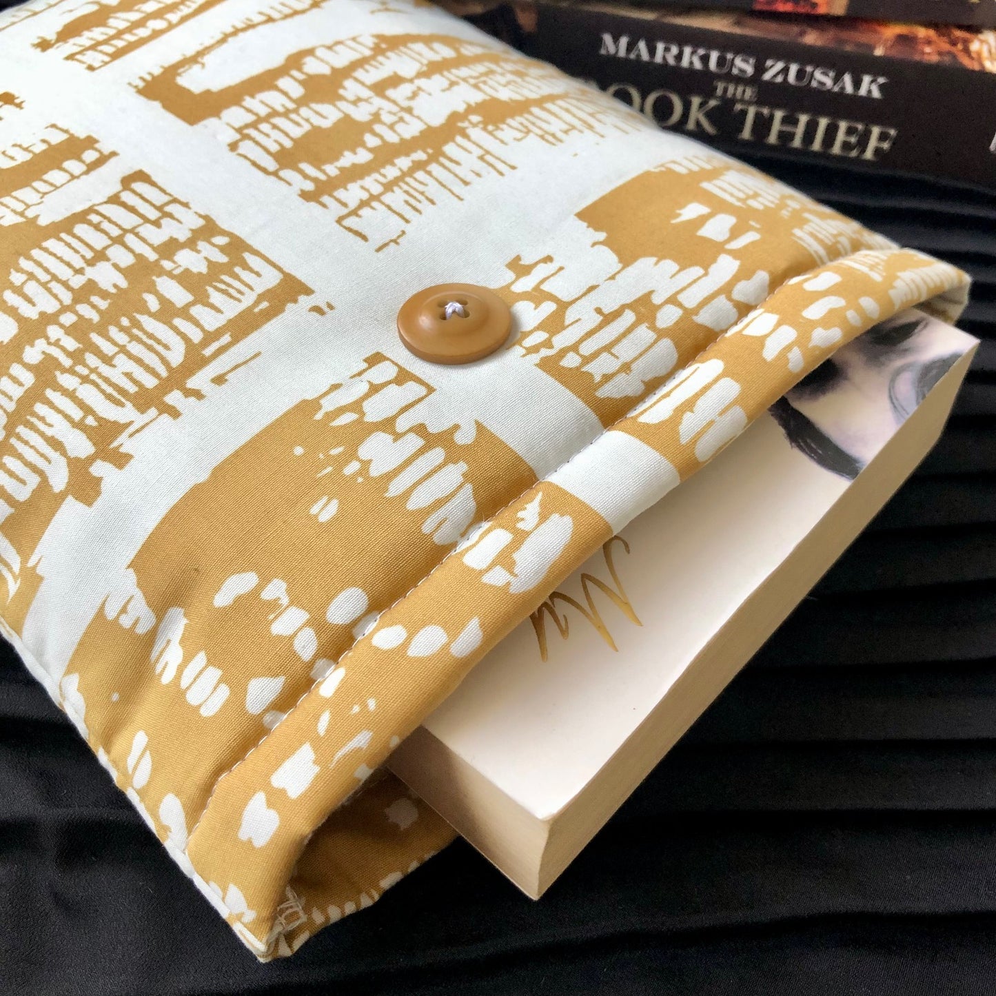 Mustard Yellow Grunge padded book/tablet sleeve