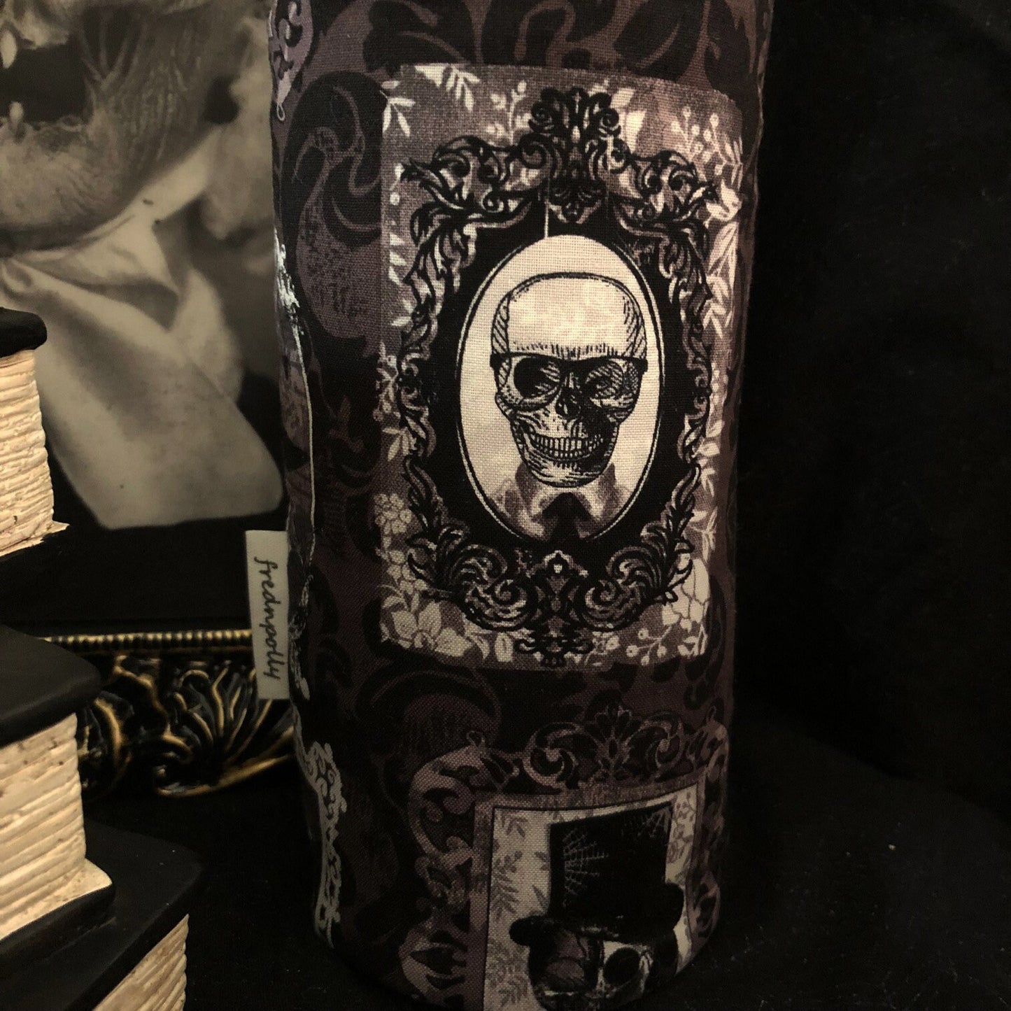 Gothic Skeleton Portraits Halloween wine bottle carry bag