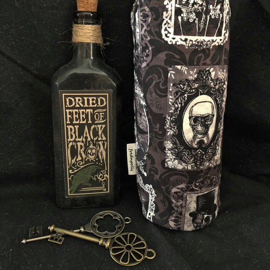 Gothic Skeleton Portraits Halloween wine bottle carry bag