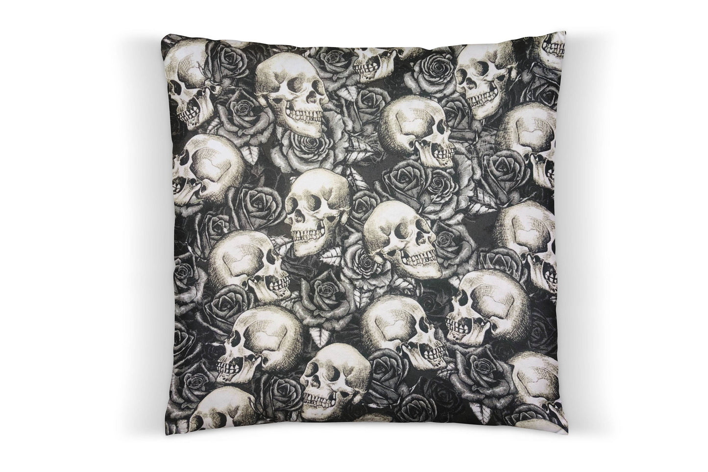 Skulls & Roses Halloween throw pillow cover