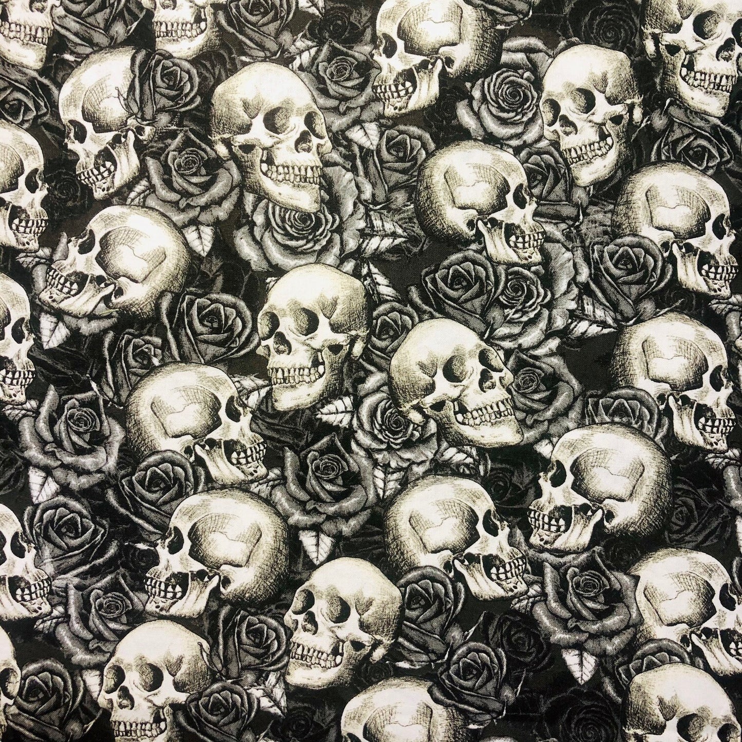 Skulls & Roses Halloween throw pillow cover