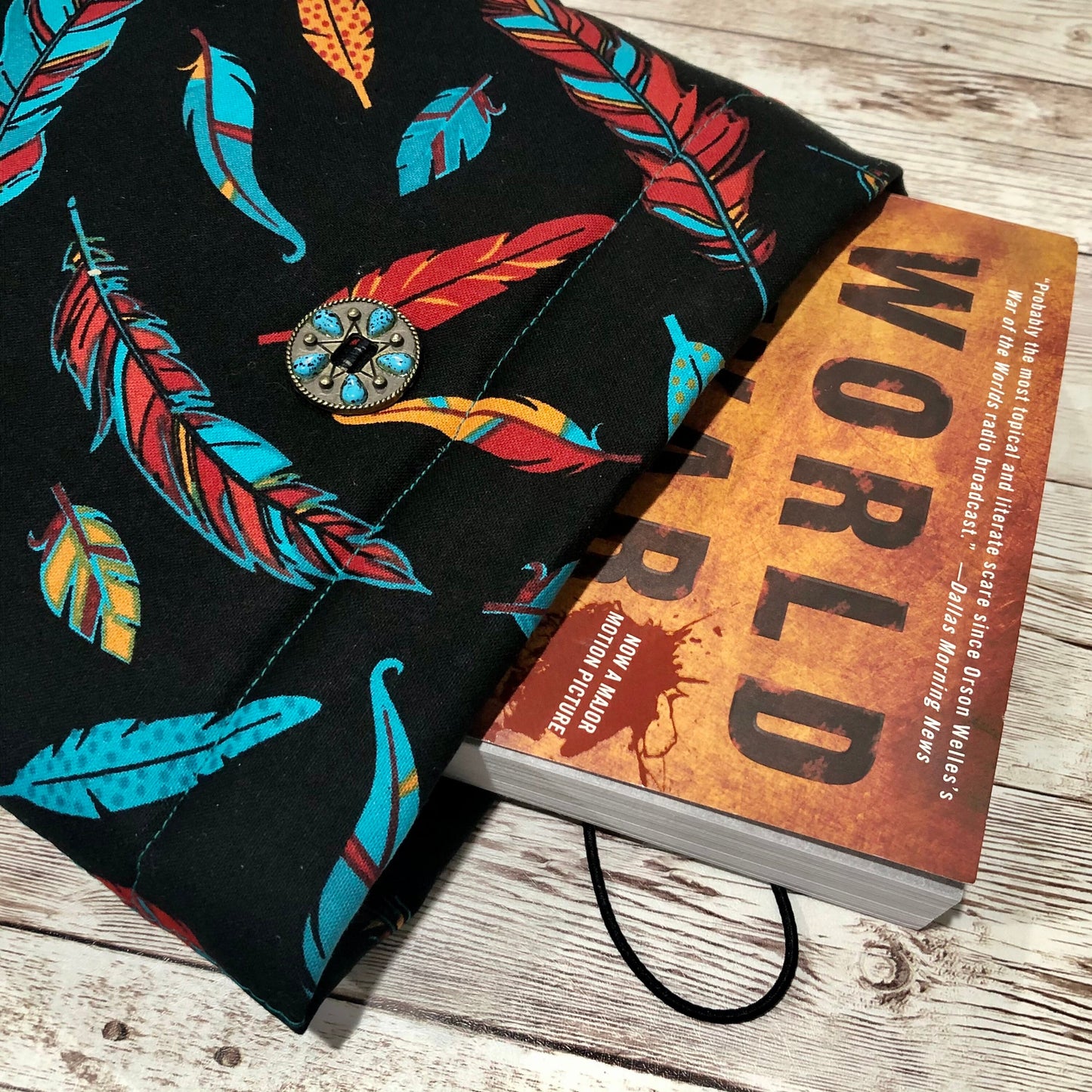 Turquoise Feathers book/tablet sleeve