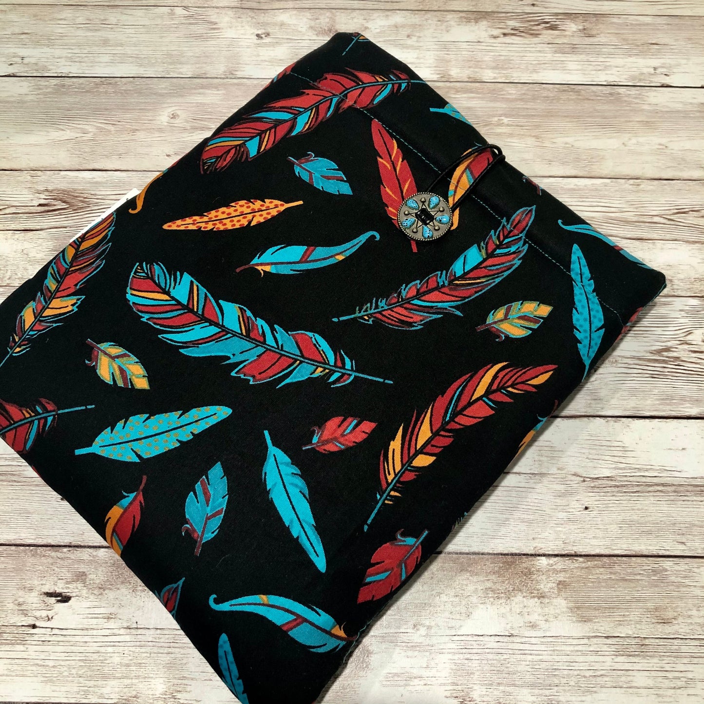 Turquoise Feathers book/tablet sleeve