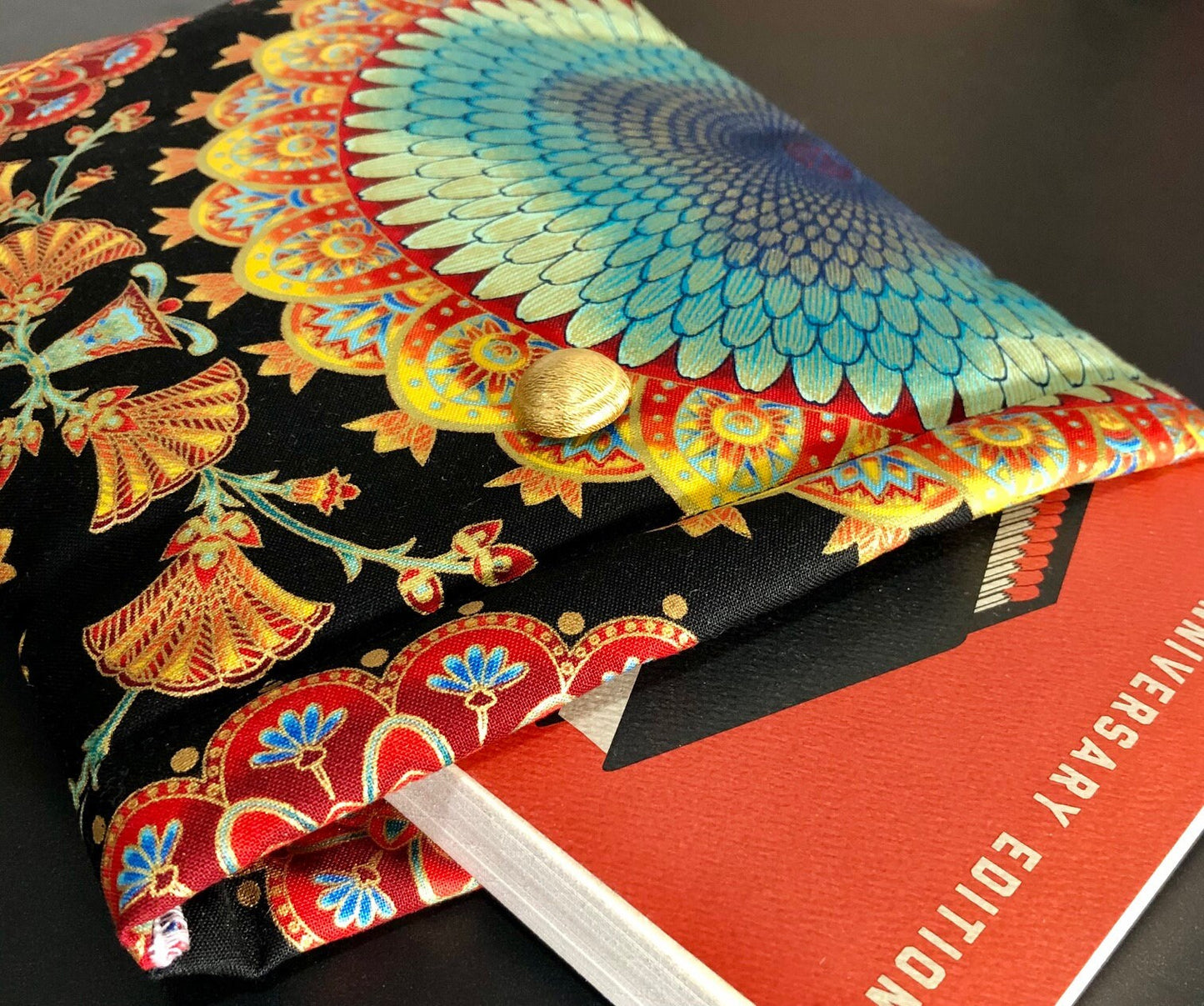 Ornate Gold and Teal padded book/tablet sleeve