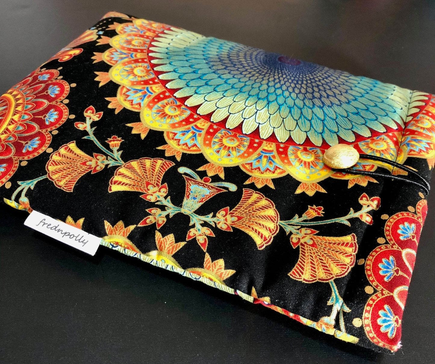 Ornate Gold and Teal padded book/tablet sleeve