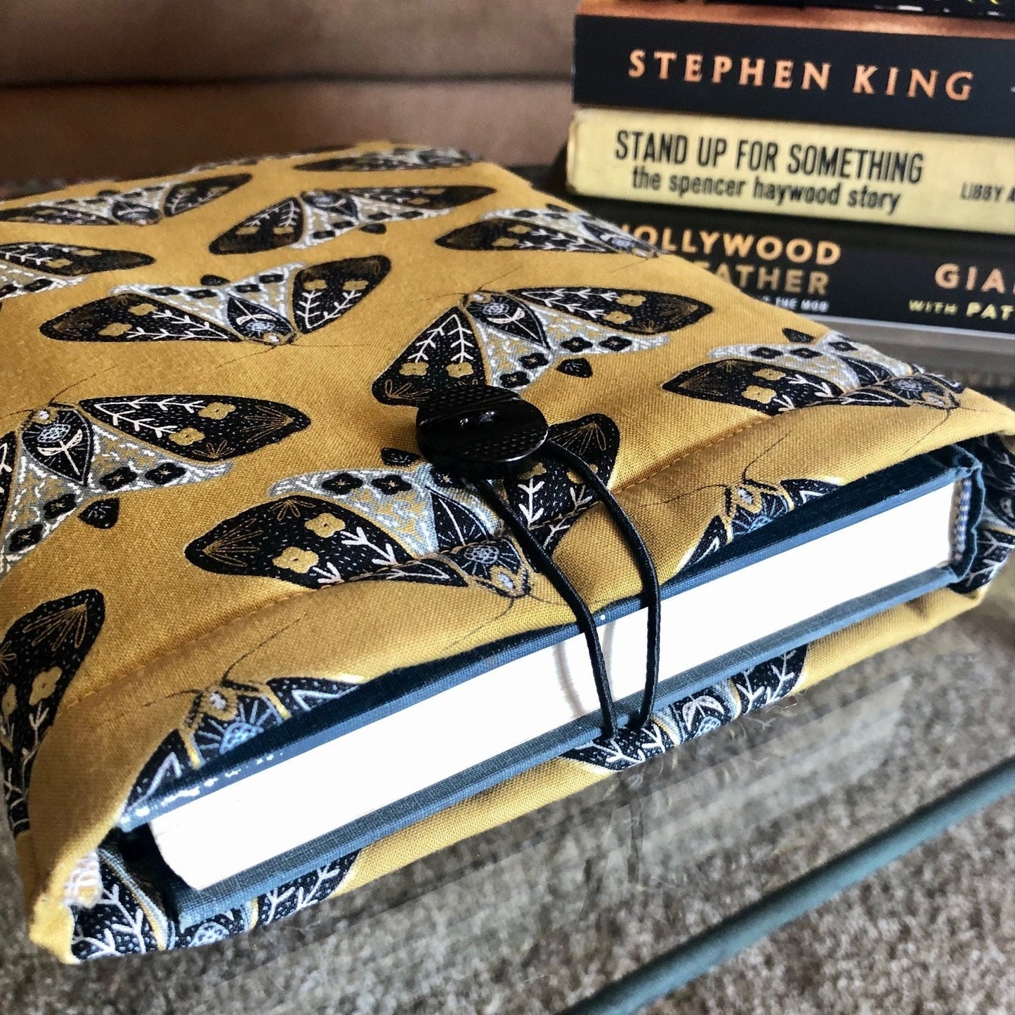 Gold Black Moth Butterfly padded book/tablet sleeve