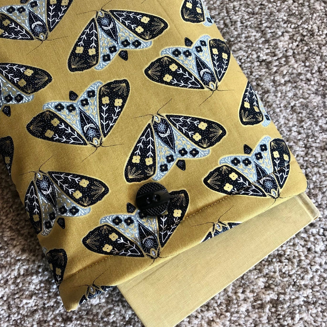 Gold Black Moth Butterfly padded book/tablet sleeve