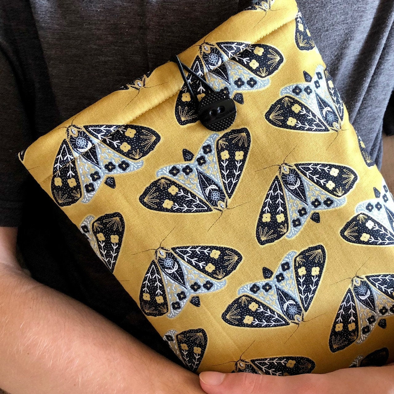 Gold Black Moth Butterfly padded book/tablet sleeve