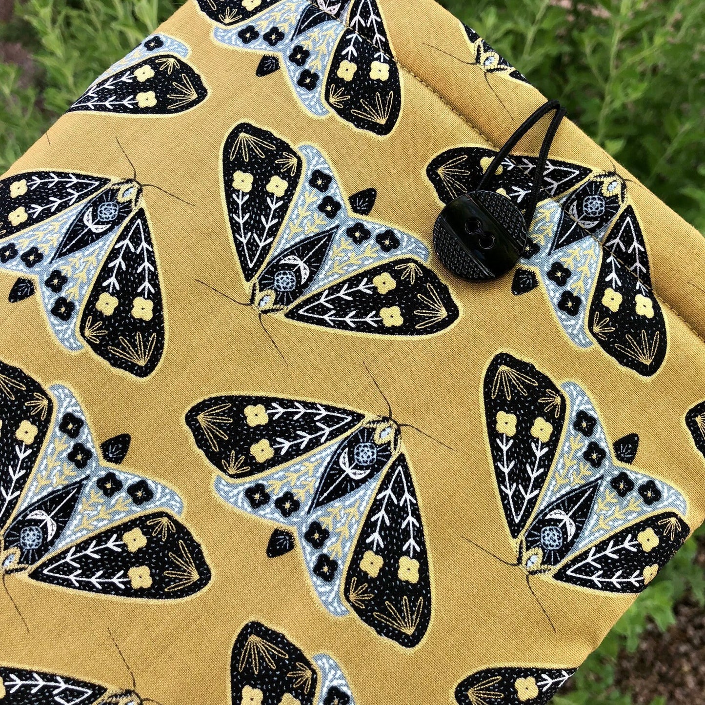 Gold Black Moth Butterfly padded book/tablet sleeve