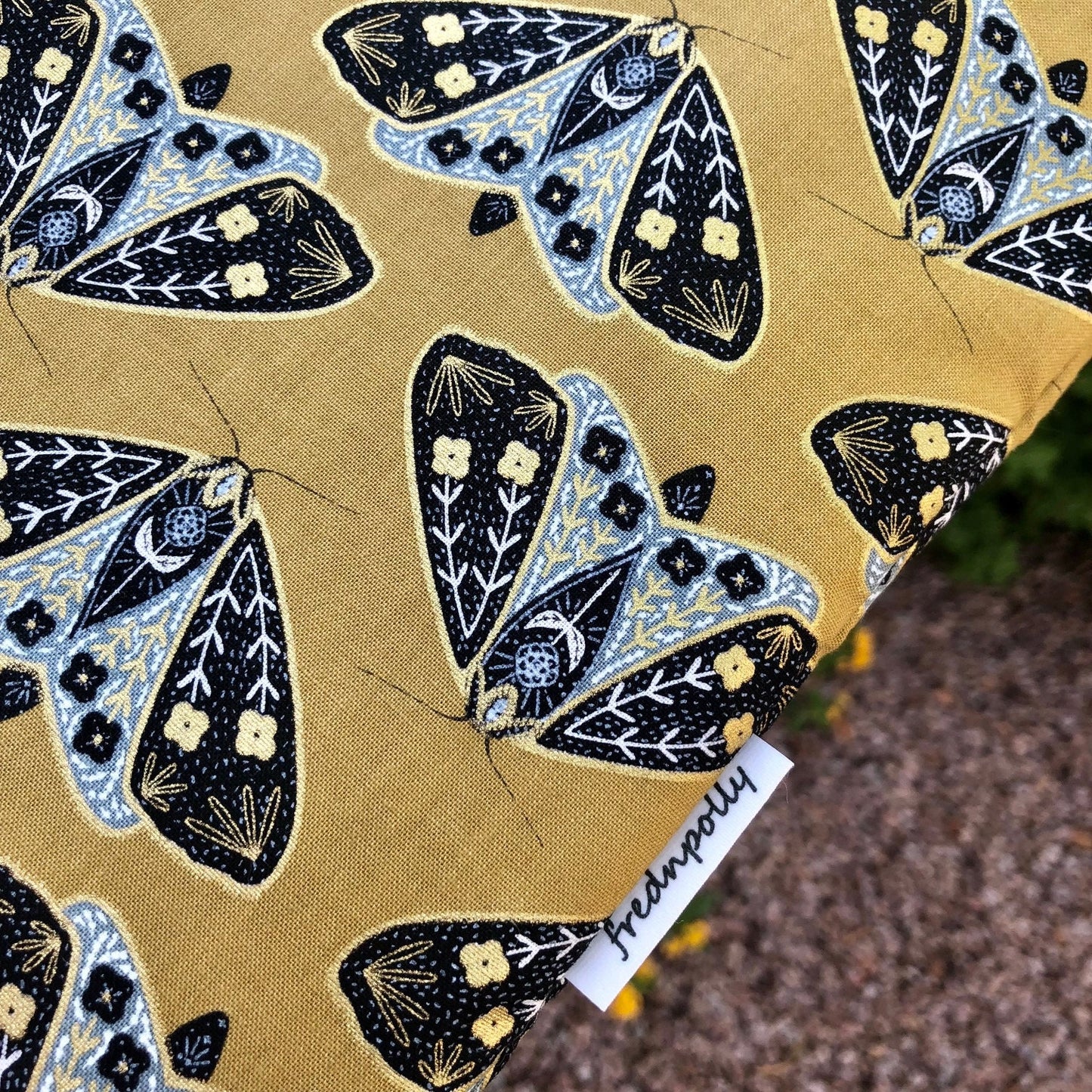 Gold Black Moth Butterfly padded book/tablet sleeve