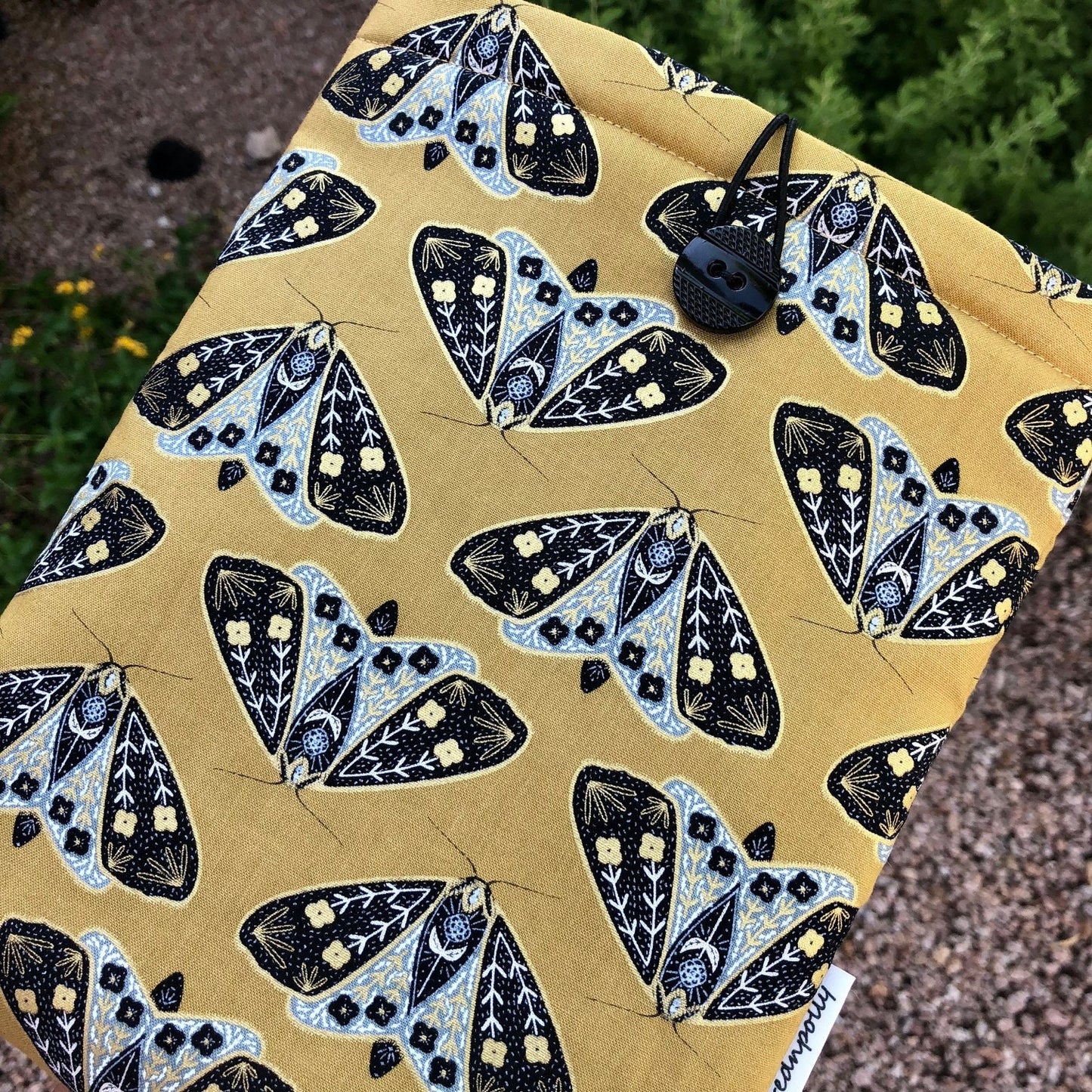 Gold Black Moth Butterfly padded book/tablet sleeve