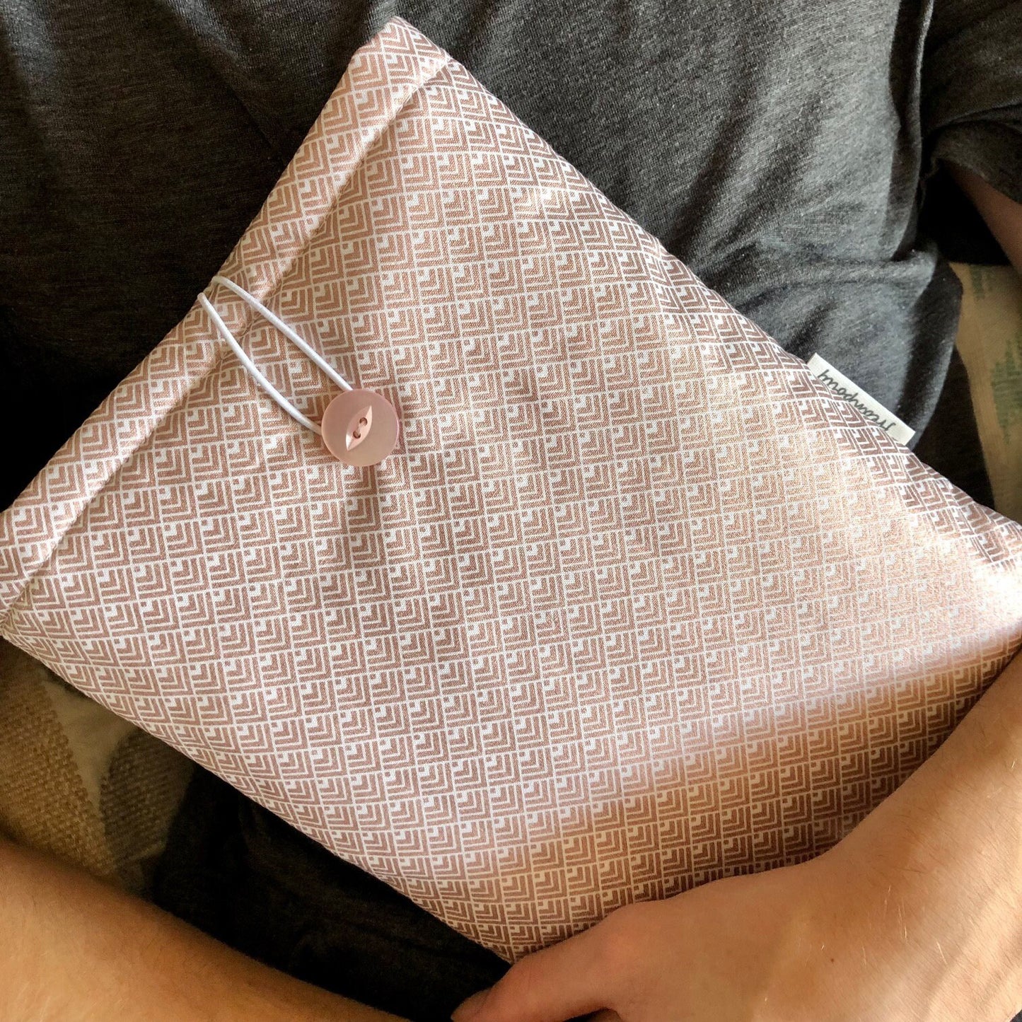 Blush Pink Shimmer Geometric padded book/tablet sleeve