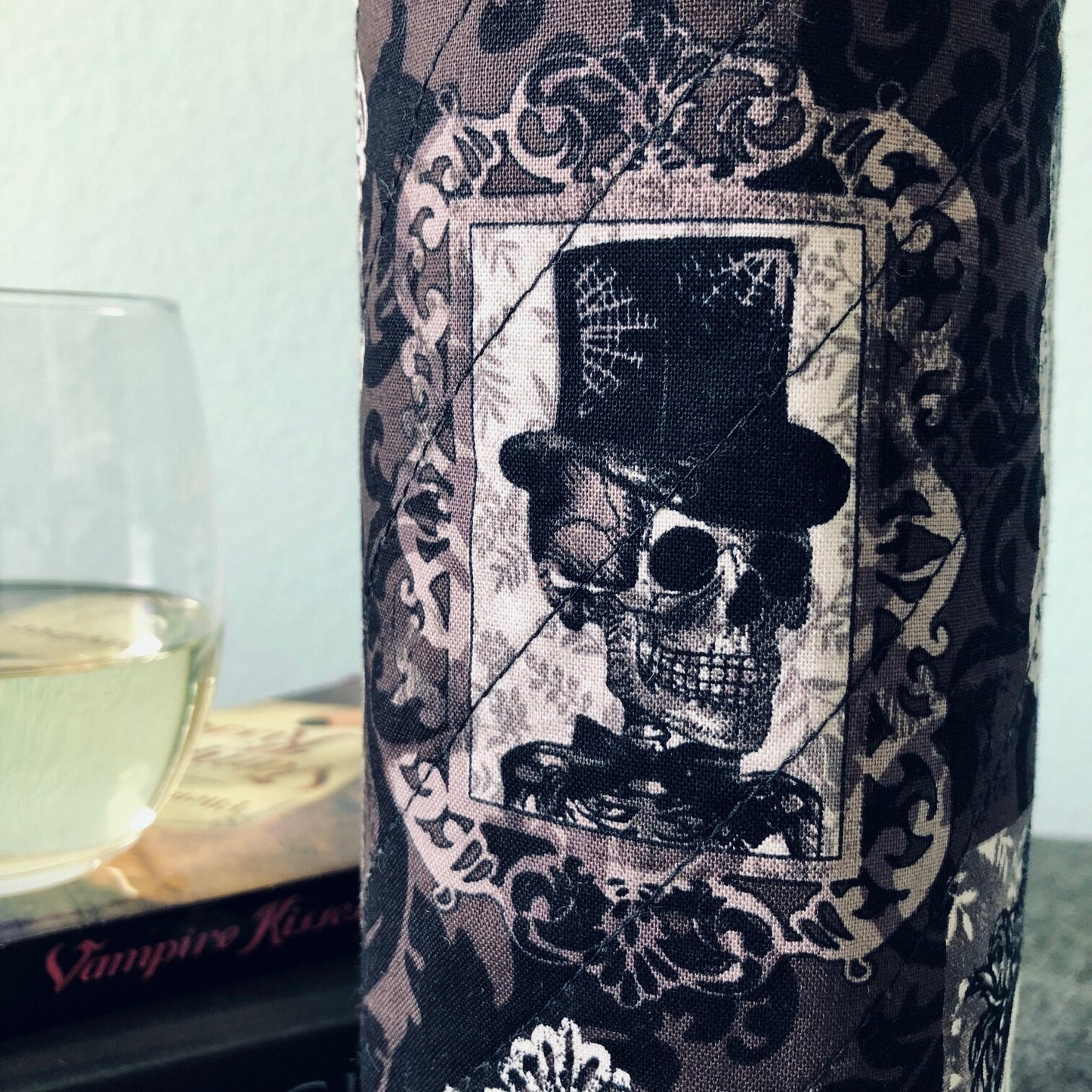 Gothic Skeleton Portraits Halloween wine bottle carry bag