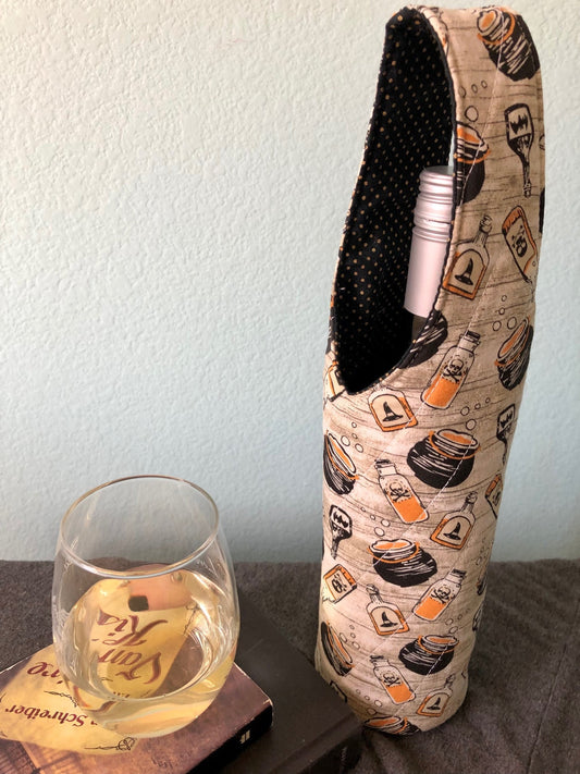 Witches Brew Halloween wine bottle carry bag