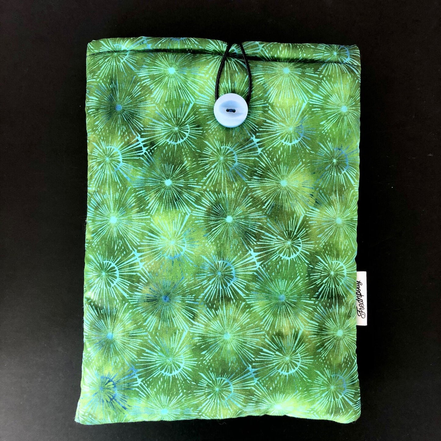 Blue and Green Batik padded book/tablet sleeve