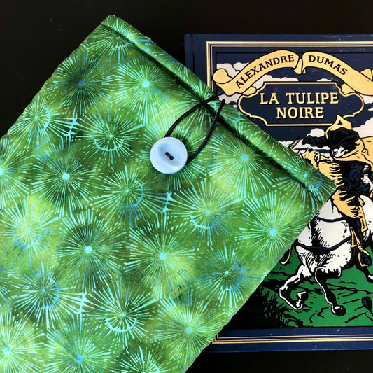 Blue and Green Batik padded book/tablet sleeve