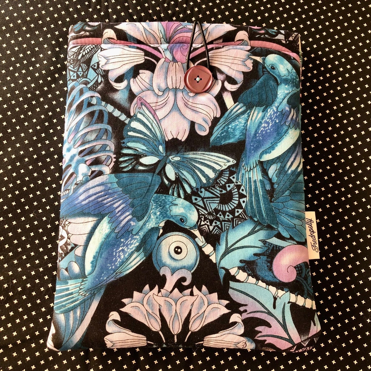 Rebel Girl padded book sleeve | tablet cover | button closure | gift for book lover | girl power | reading gift | bookish gift | Kindle